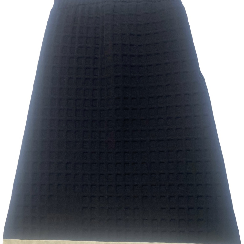 CHANEL SS 2013 Runway Black & Ecru Waffle Knit Mini-Dress/Skirt SIZE 38